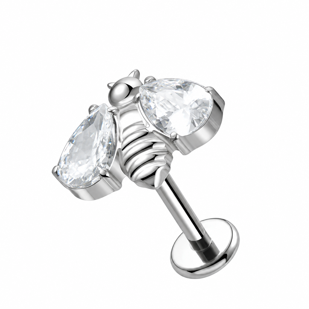 Titan Labret Piercing - Crystal Bee