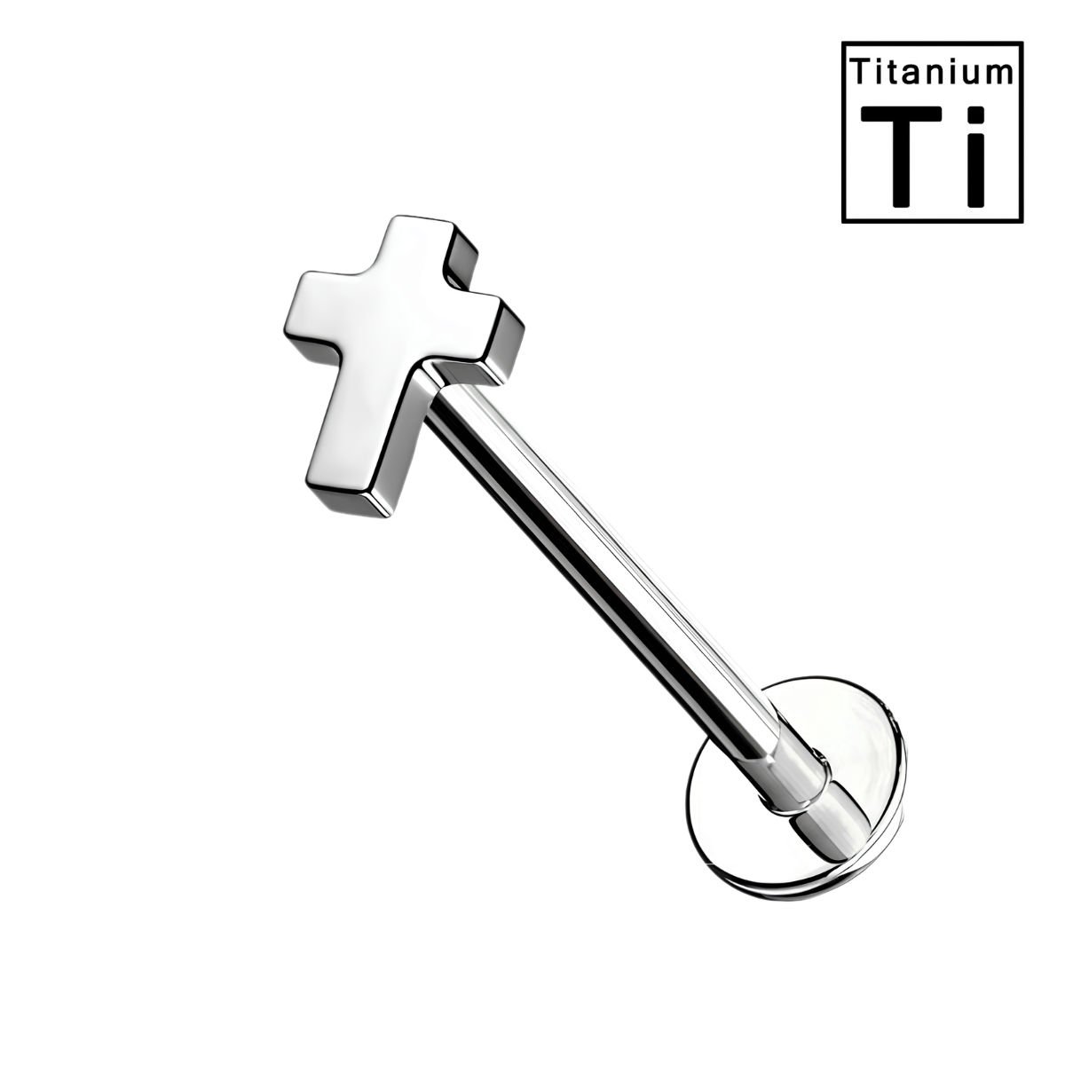 Titan Labret Piercing - Kreuz