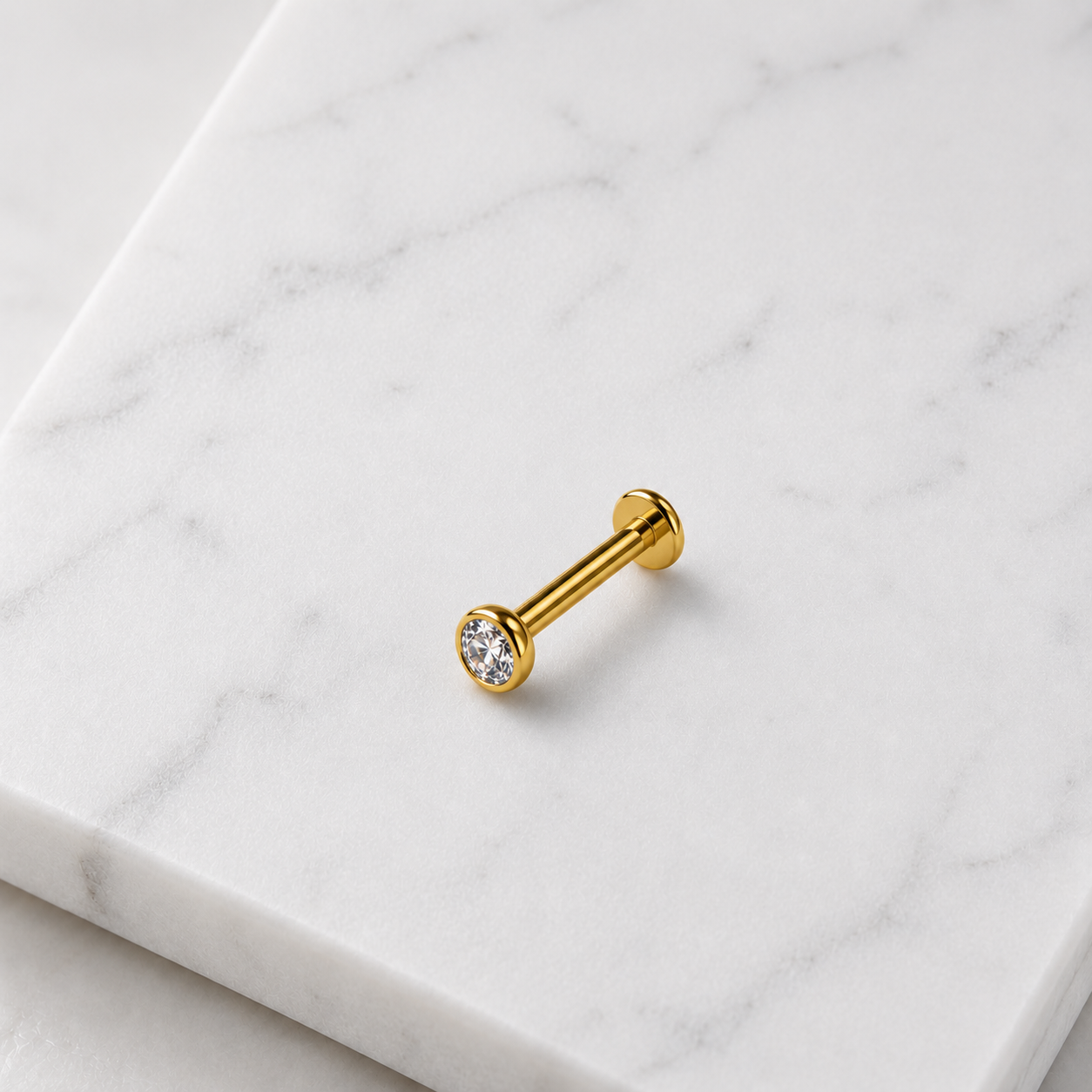 Titan-Labret-piercing-Ohr-pure-spark-Zirkonia-Gold-mamor