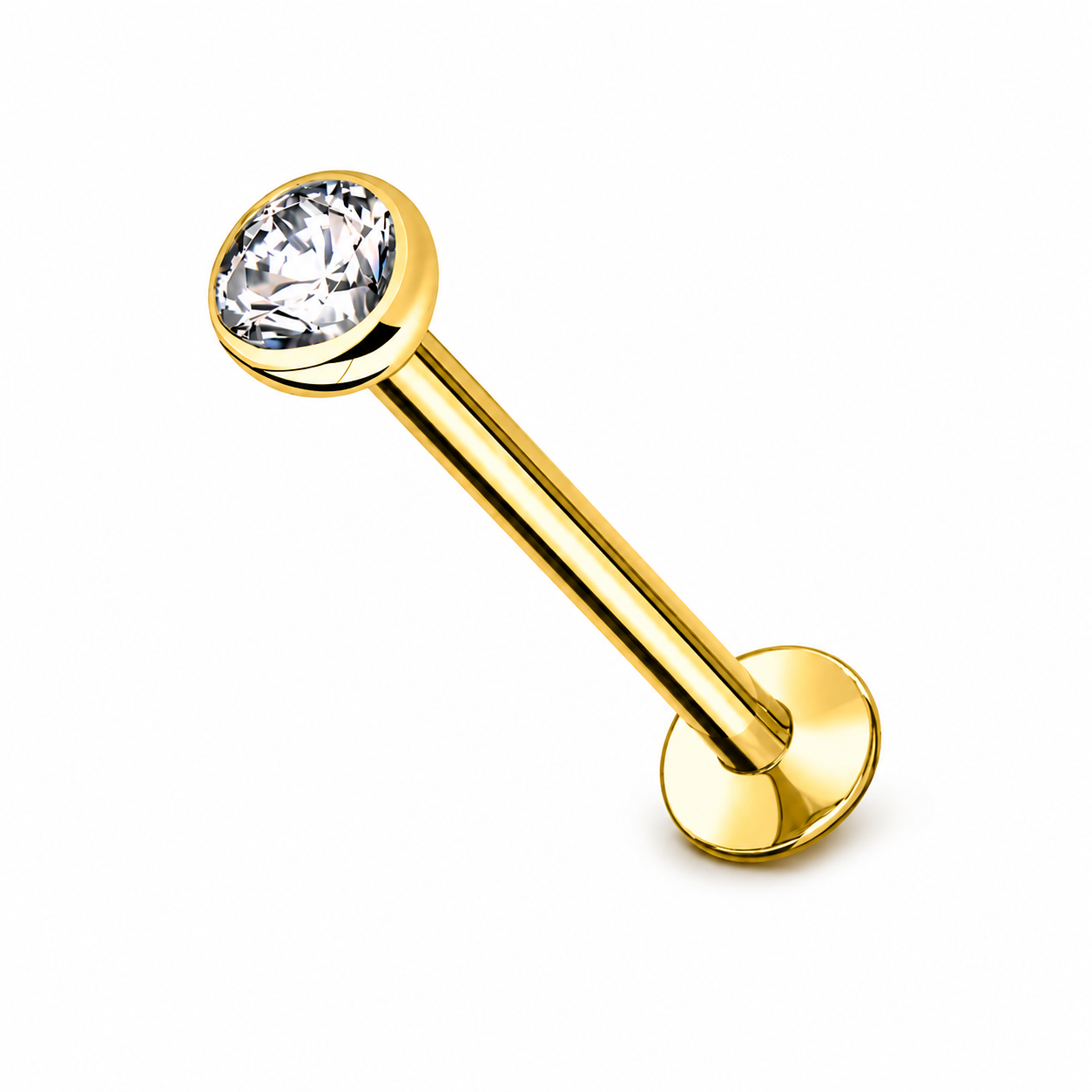 Titan-Labret-piercing-Ohr-pure-spark-Zirkonia-Gold