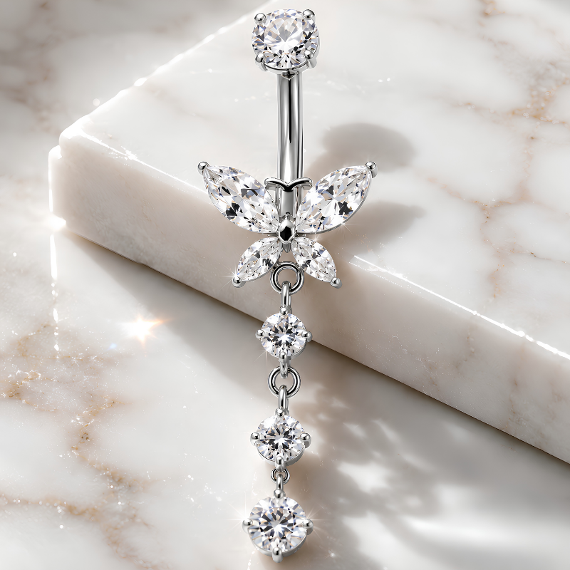 bauchnabel-piercing-titan-silber-zirkonia-schmetterling-innengewinde-marmor-bild